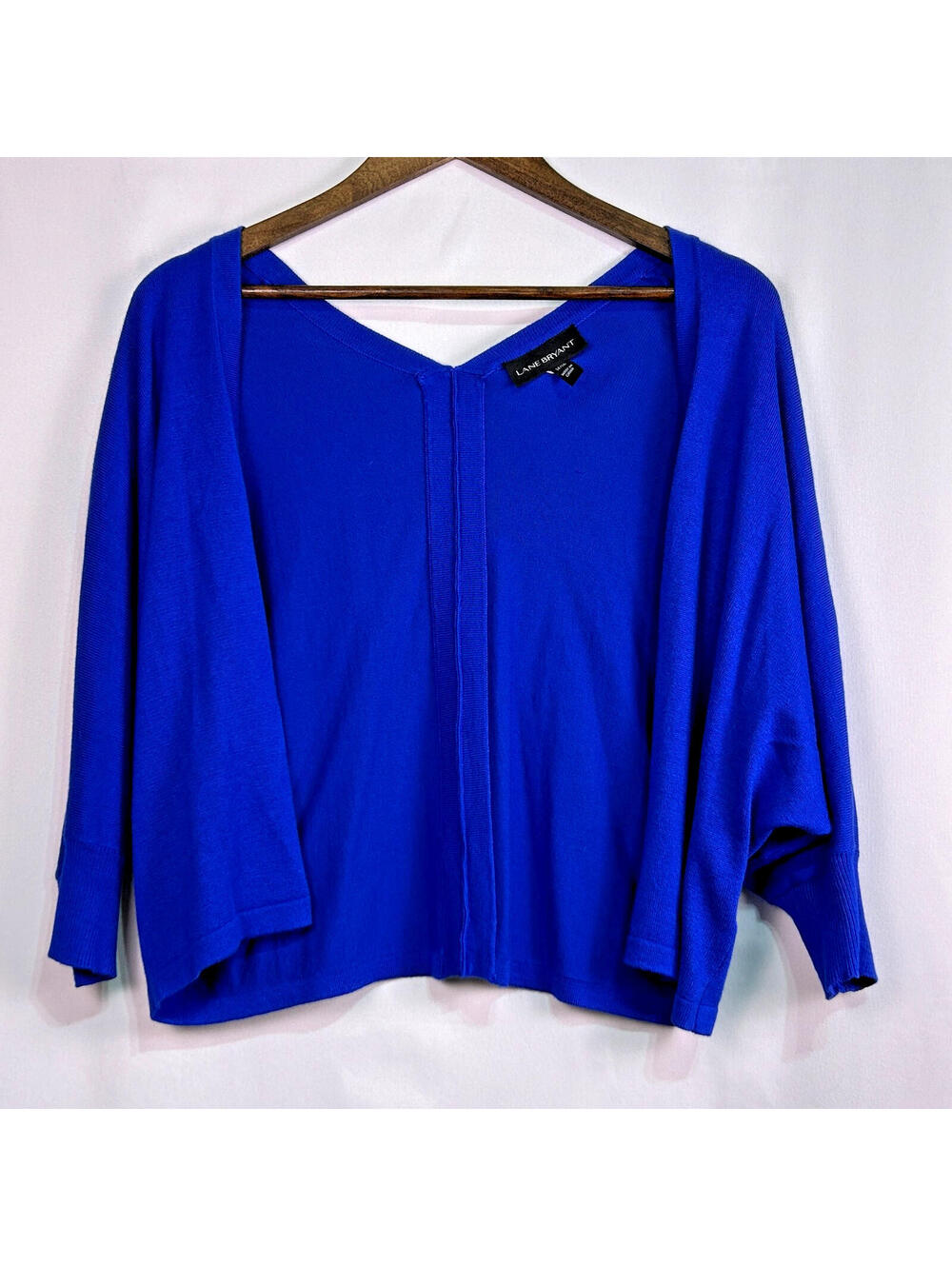 Lane Bryant Cardigan Size 14/16 Blue Open Front 3/4 Sleeve Plus Size
